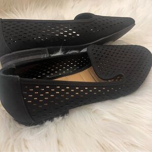 Black mesh loafers